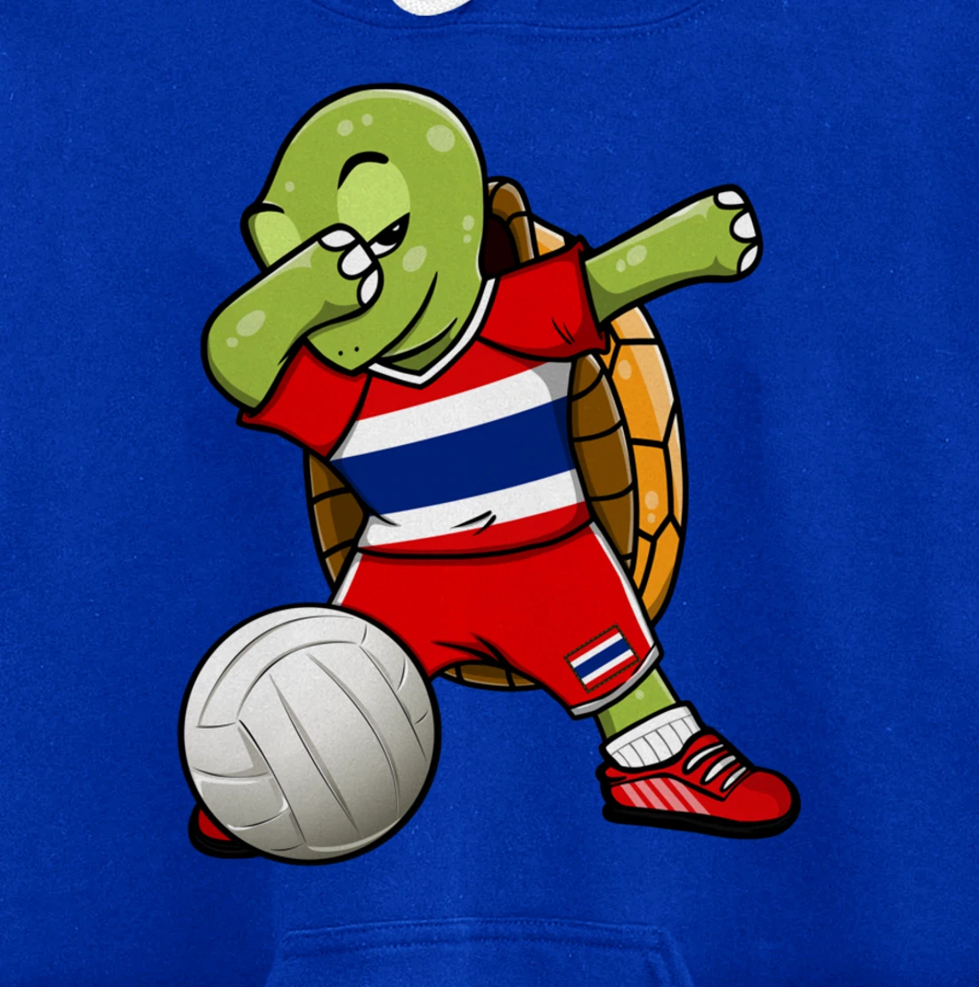 Dabbing Turtle Thailand Volleyball Fans Jersey Thai Flag Pullover Hoodie