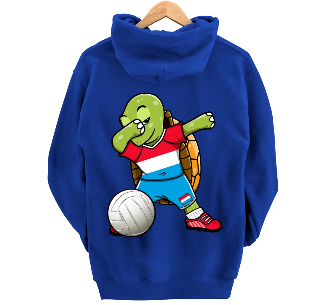 Dabbing Turtle Luxembourg Volleyball Fans Jersey Sport Flag Pullover Hoodie