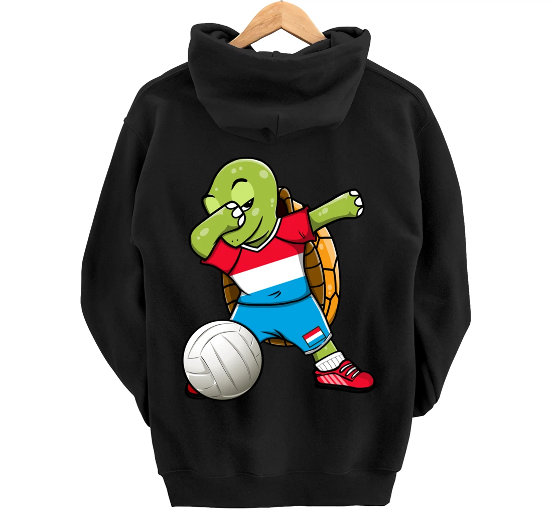 Dabbing Turtle Luxembourg Volleyball Fans Jersey Sport Flag Pullover Hoodie