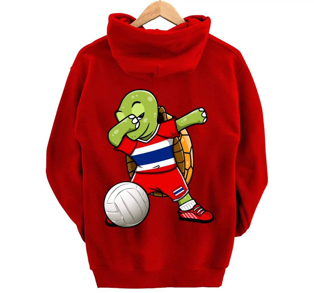 Dabbing Turtle Thailand Volleyball Fans Jersey Thai Flag Pullover Hoodie