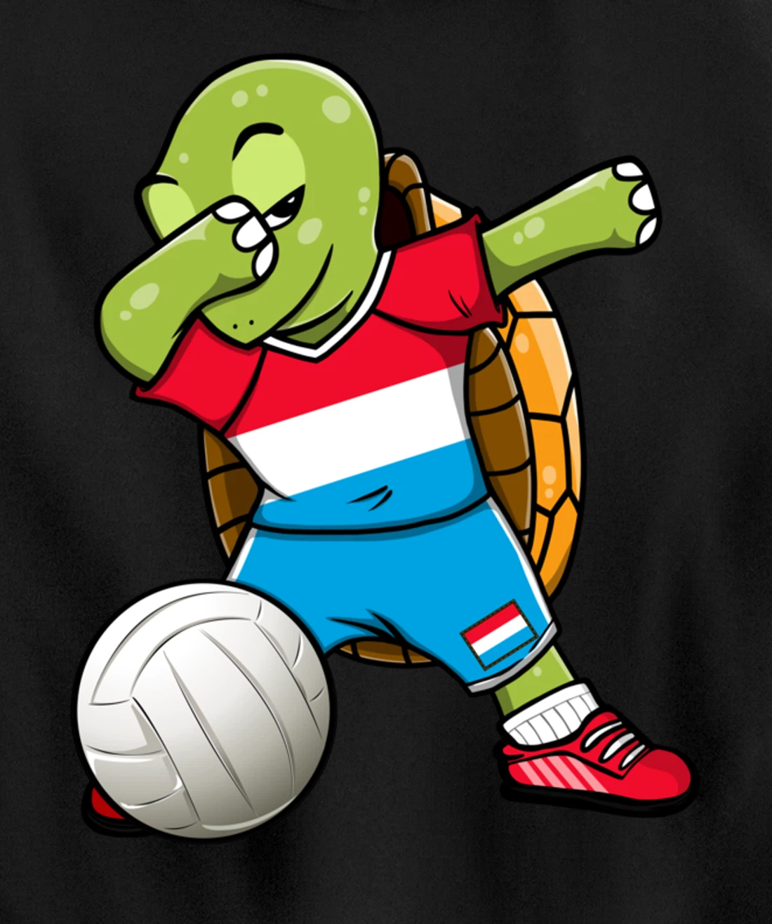 Dabbing Turtle Luxembourg Volleyball Fans Jersey Sport Flag Pullover Hoodie