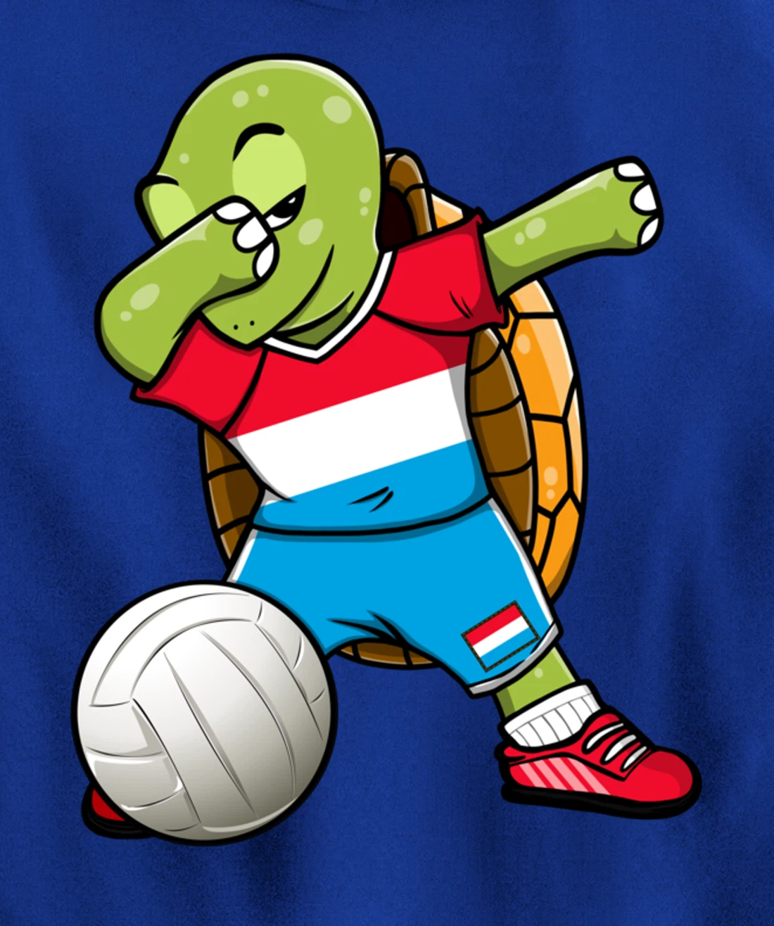 Dabbing Turtle Luxembourg Volleyball Fans Jersey Sport Flag Pullover Hoodie