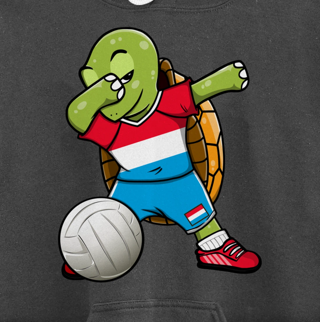 Dabbing Turtle Luxembourg Volleyball Fans Jersey Sport Flag Pullover Hoodie