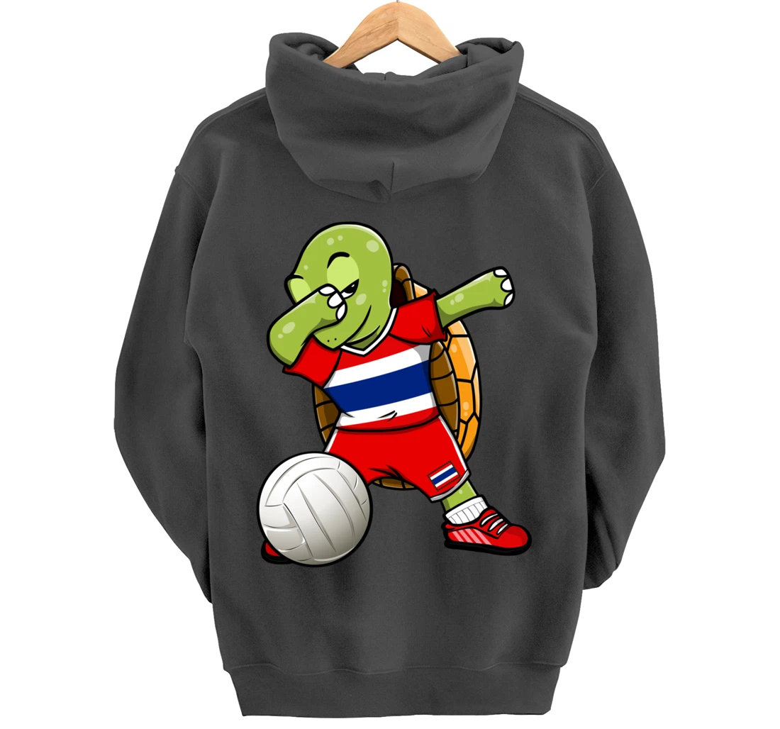 Dabbing Turtle Thailand Volleyball Fans Jersey Thai Flag Pullover Hoodie