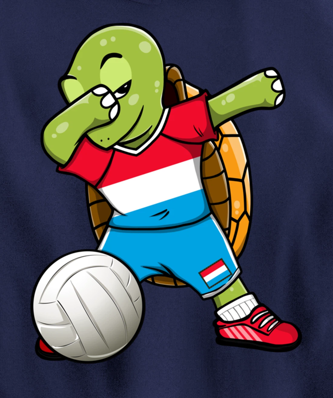 Dabbing Turtle Luxembourg Volleyball Fans Jersey Sport Flag Pullover Hoodie