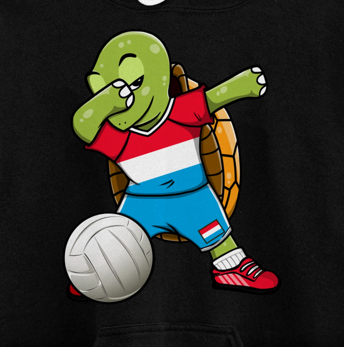 Dabbing Turtle Luxembourg Volleyball Fans Jersey Sport Flag Pullover Hoodie