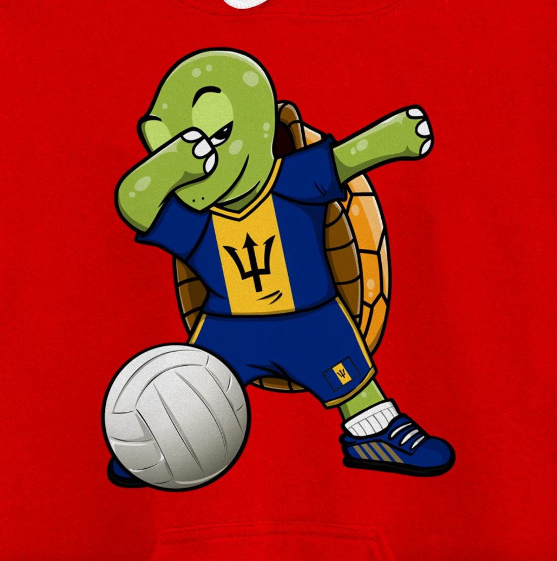 Dabbing Turtle Barbados Volleyball Fans Jersey Sport Flag Pullover Hoodie