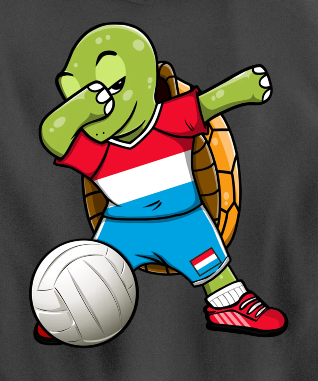 Dabbing Turtle Luxembourg Volleyball Fans Jersey Sport Flag Pullover Hoodie