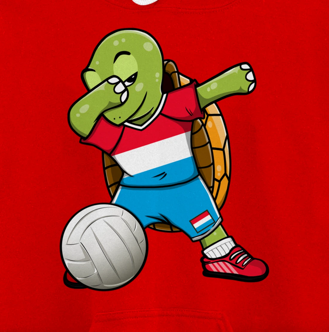 Dabbing Turtle Luxembourg Volleyball Fans Jersey Sport Flag Pullover Hoodie