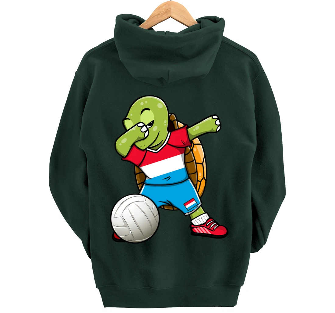 Dabbing Turtle Luxembourg Volleyball Fans Jersey Sport Flag Pullover Hoodie