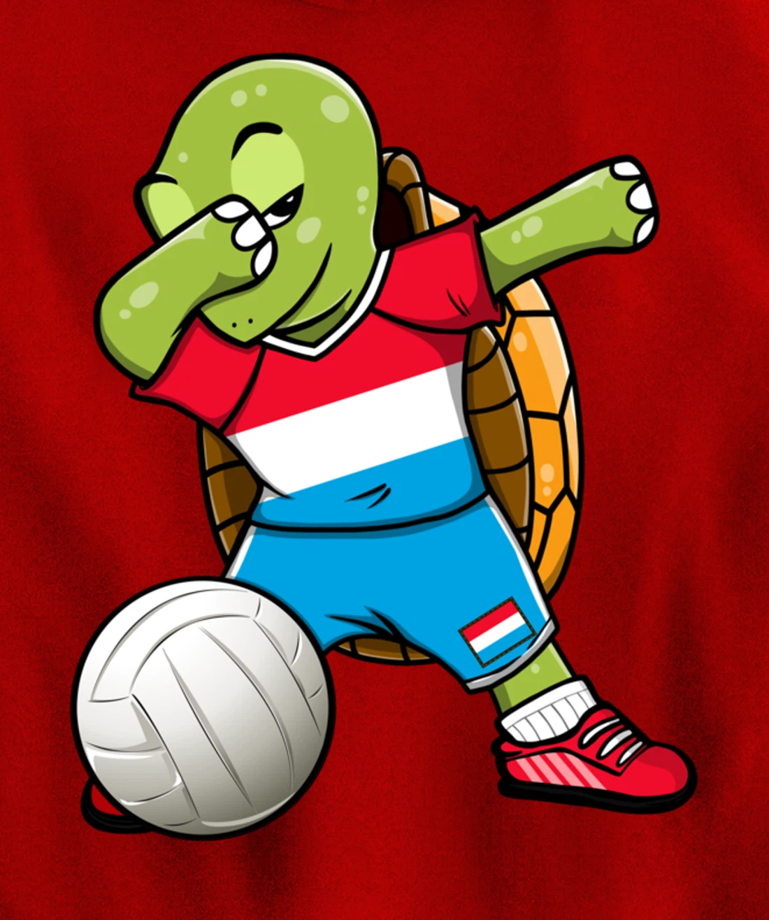 Dabbing Turtle Luxembourg Volleyball Fans Jersey Sport Flag Pullover Hoodie