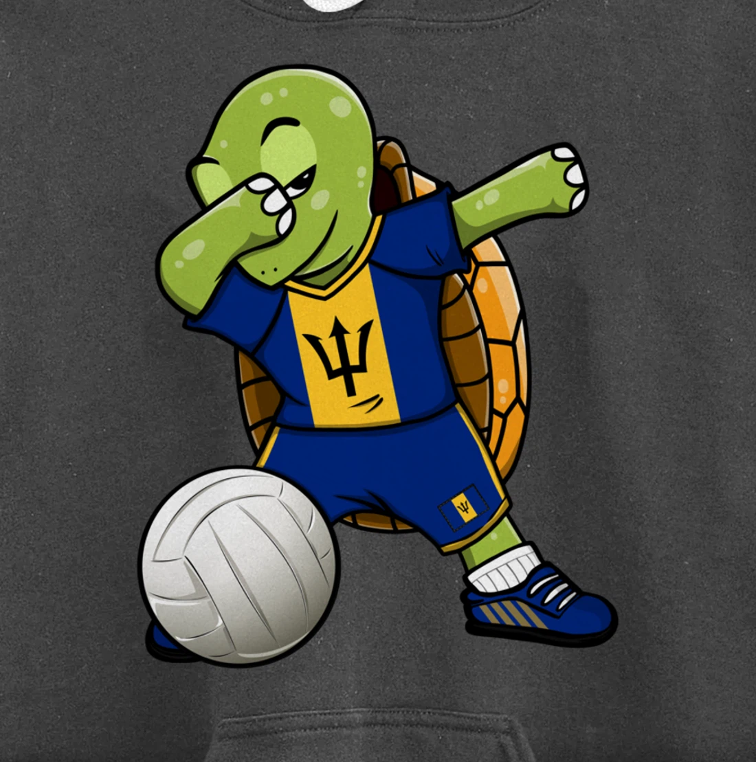 Dabbing Turtle Barbados Volleyball Fans Jersey Sport Flag Pullover Hoodie