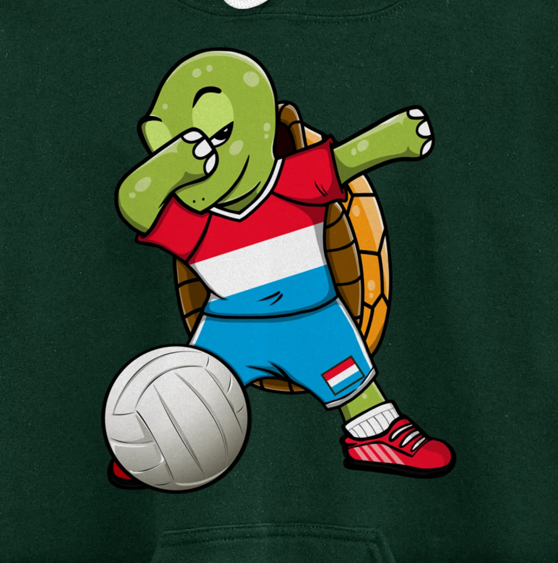 Dabbing Turtle Luxembourg Volleyball Fans Jersey Sport Flag Pullover Hoodie