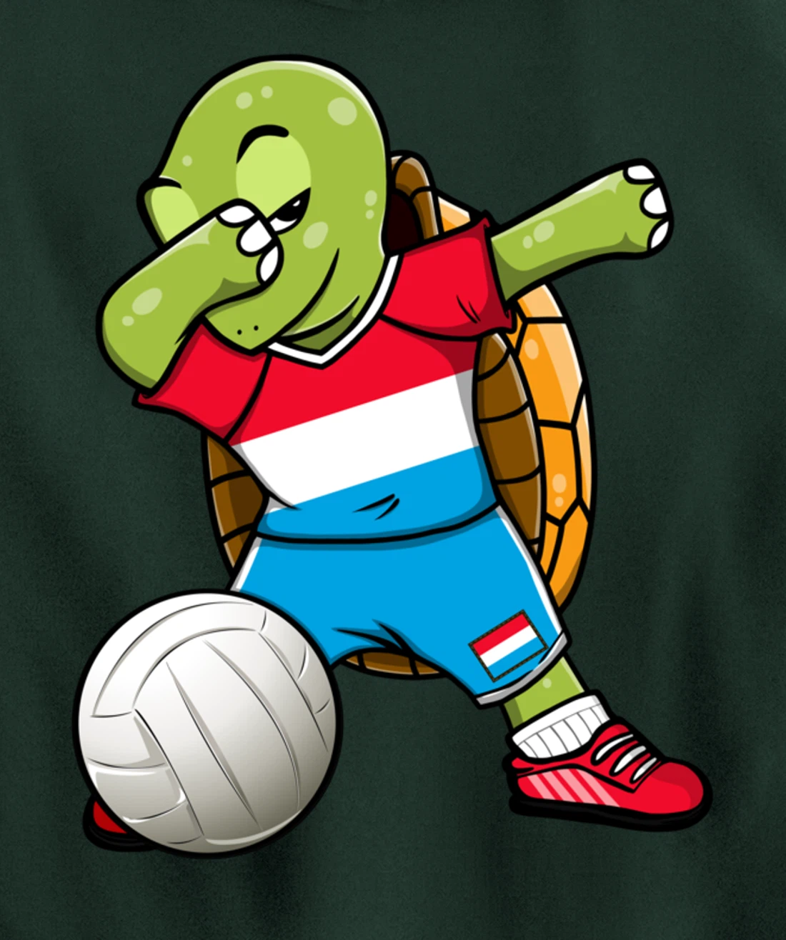Dabbing Turtle Luxembourg Volleyball Fans Jersey Sport Flag Pullover Hoodie