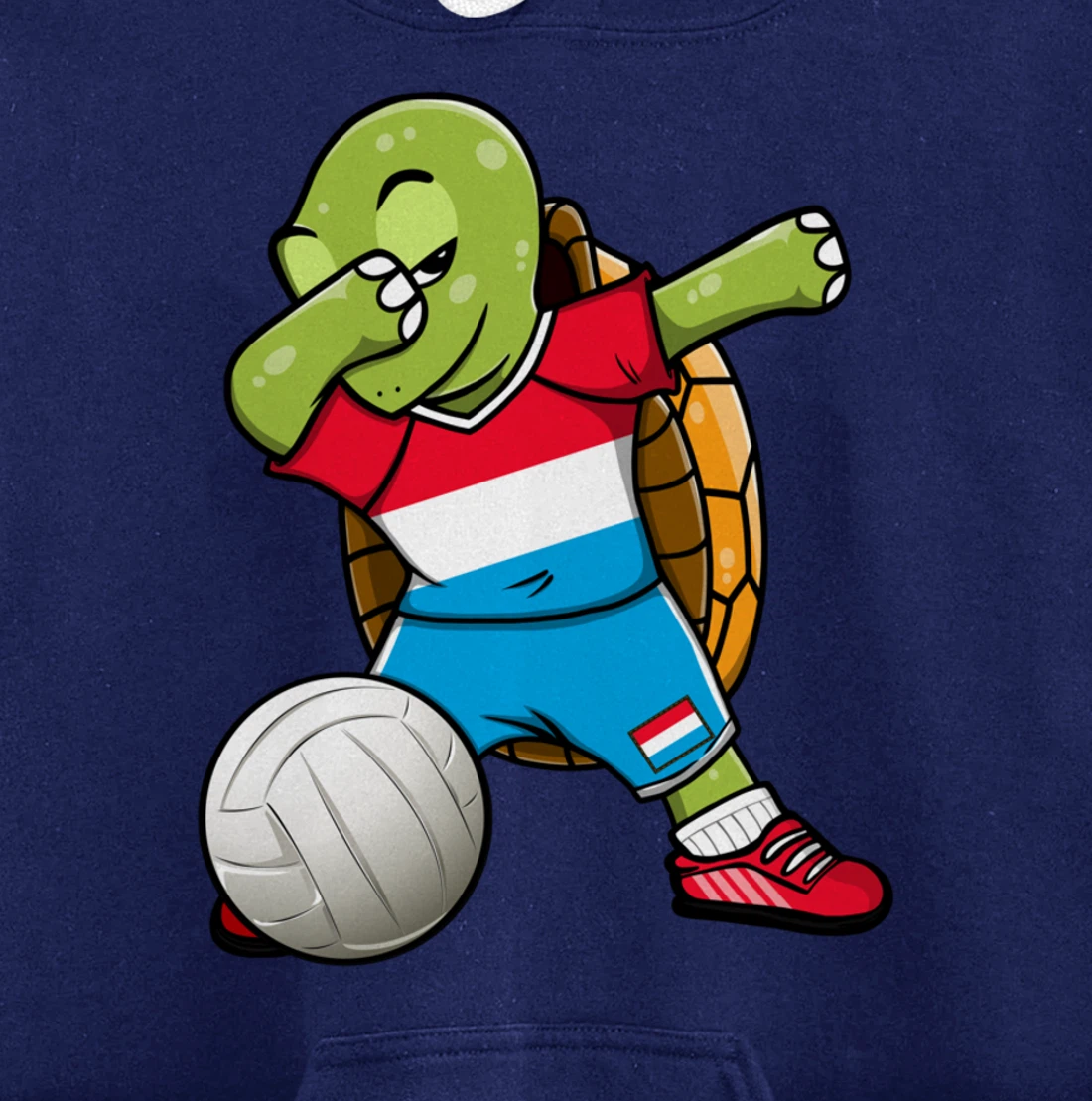 Dabbing Turtle Luxembourg Volleyball Fans Jersey Sport Flag Pullover Hoodie