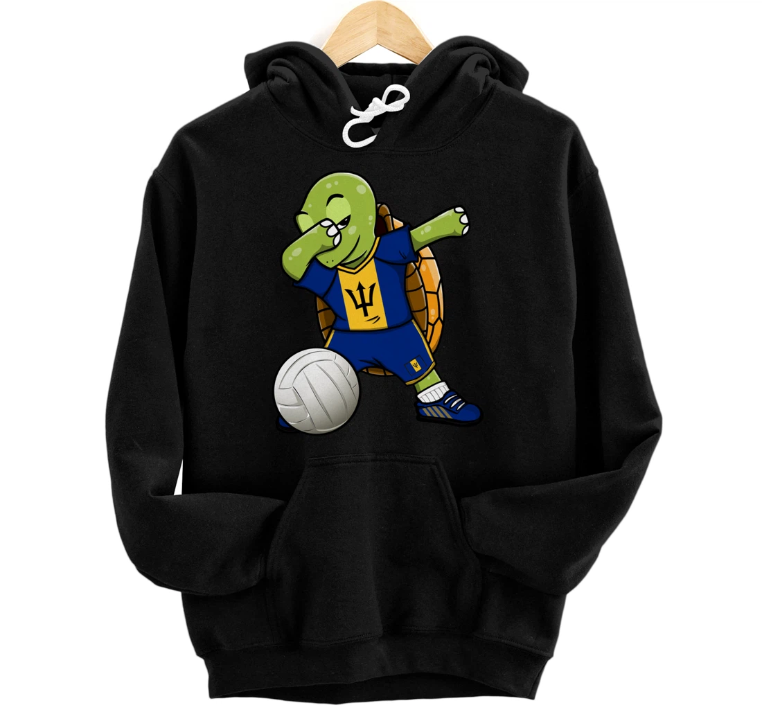 Dabbing Turtle Barbados Volleyball Fans Jersey Sport Flag Pullover Hoodie