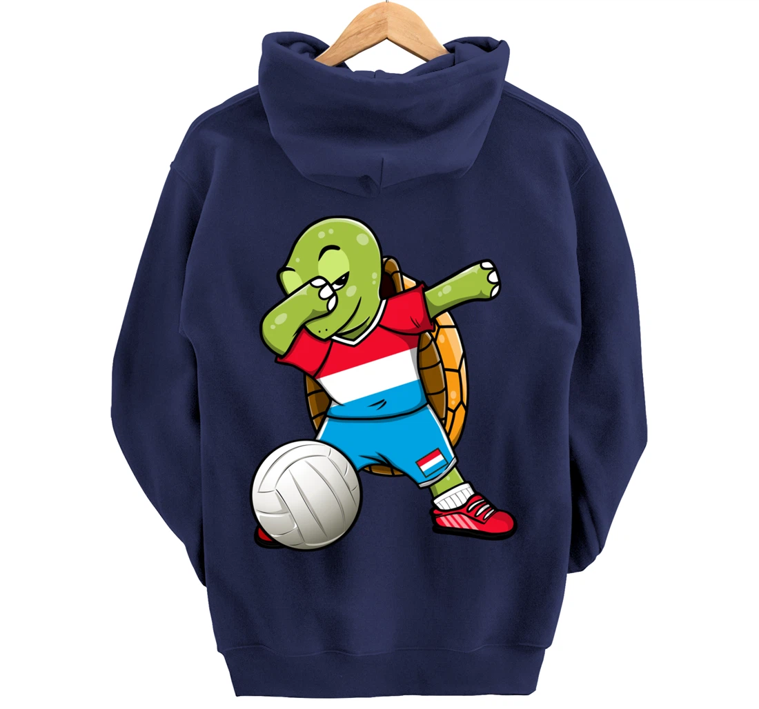 Dabbing Turtle Luxembourg Volleyball Fans Jersey Sport Flag Pullover Hoodie
