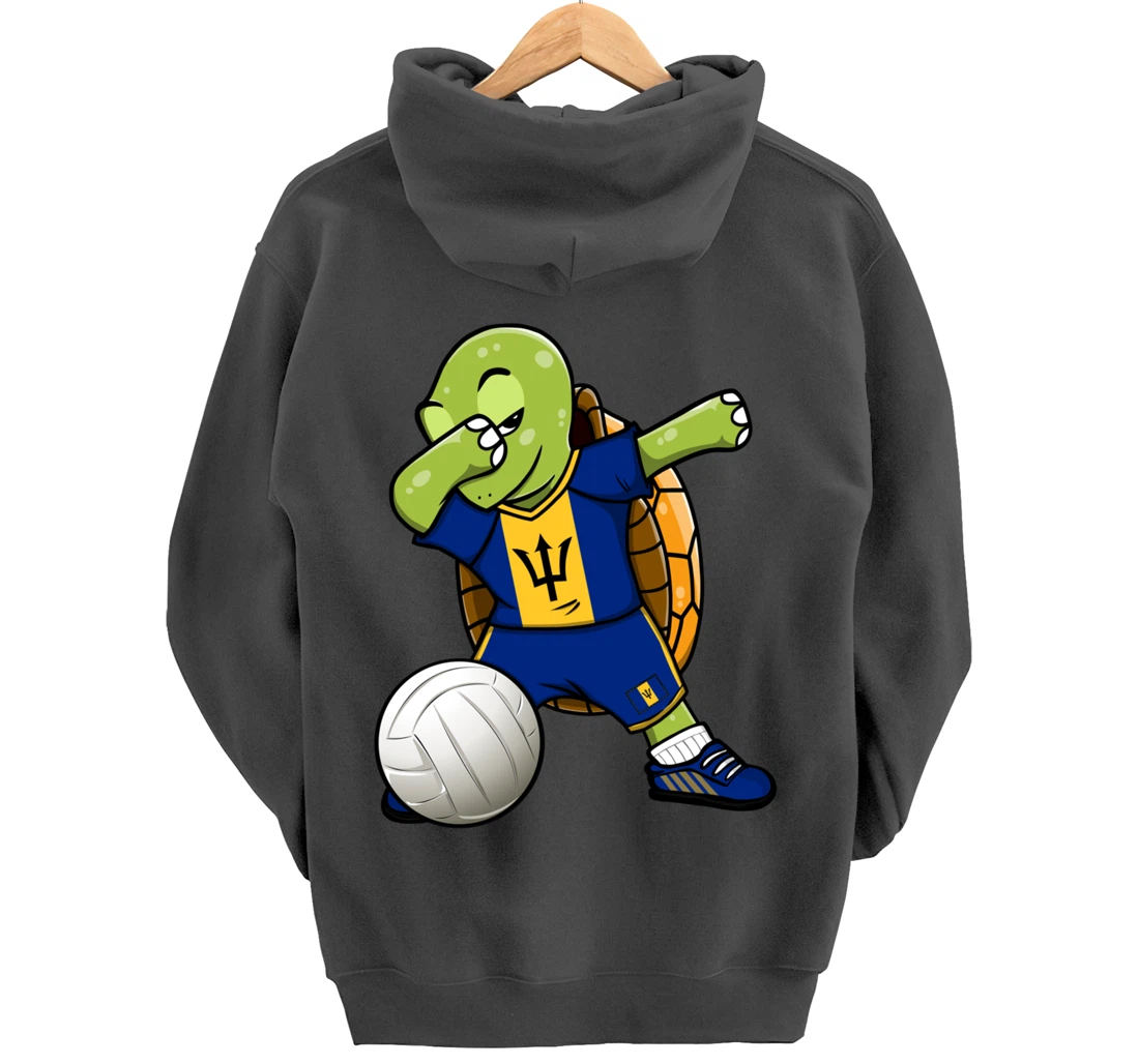 Dabbing Turtle Barbados Volleyball Fans Jersey Sport Flag Pullover Hoodie