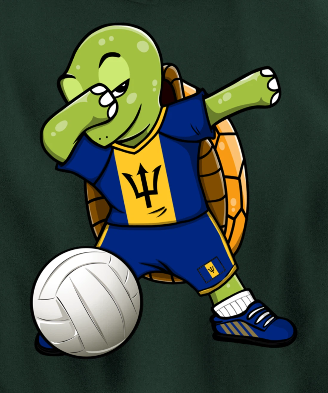 Dabbing Turtle Barbados Volleyball Fans Jersey Sport Flag Pullover Hoodie