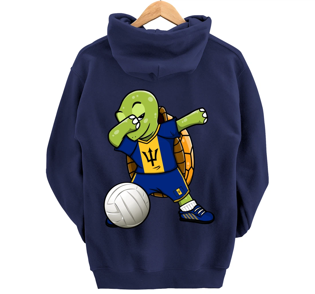 Dabbing Turtle Barbados Volleyball Fans Jersey Sport Flag Pullover Hoodie