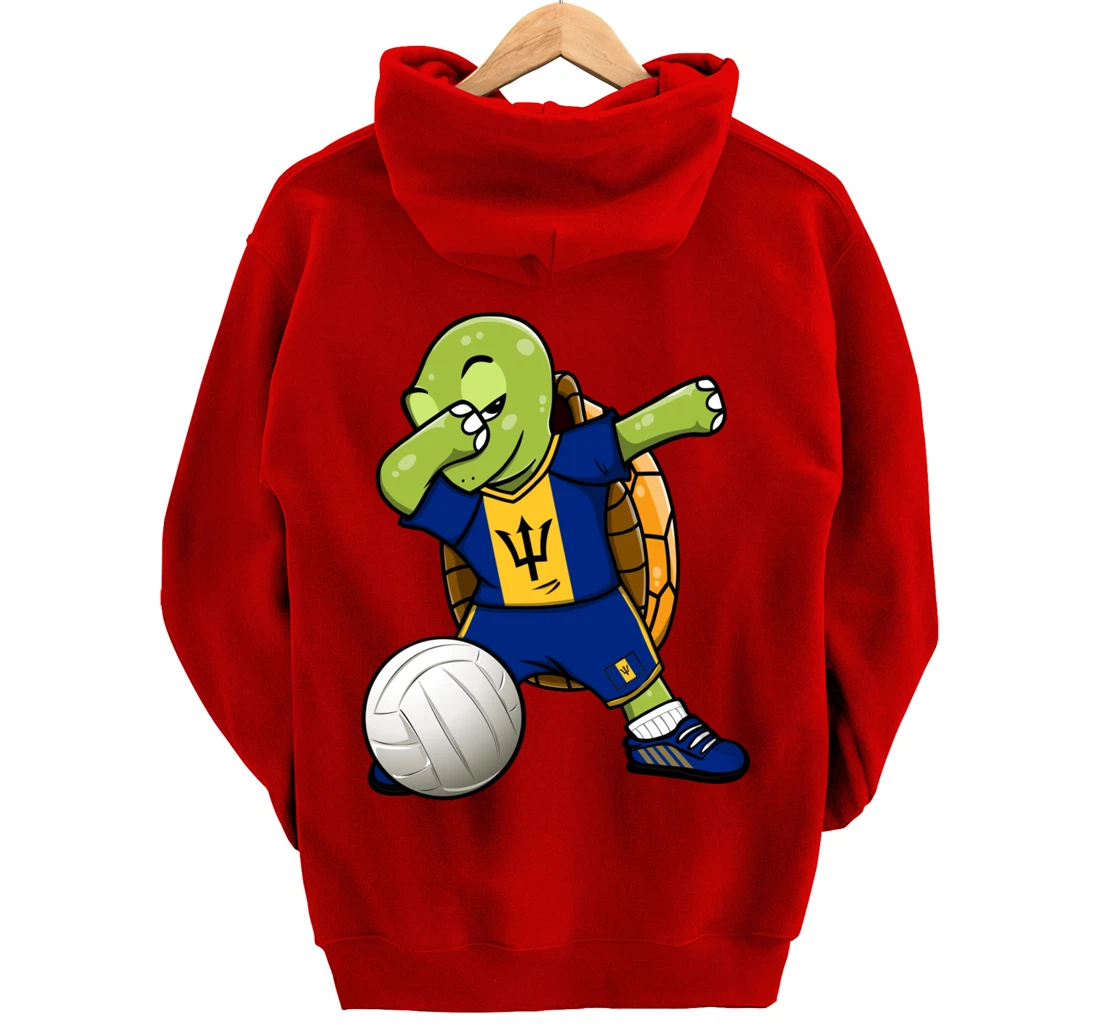 Dabbing Turtle Barbados Volleyball Fans Jersey Sport Flag Pullover Hoodie