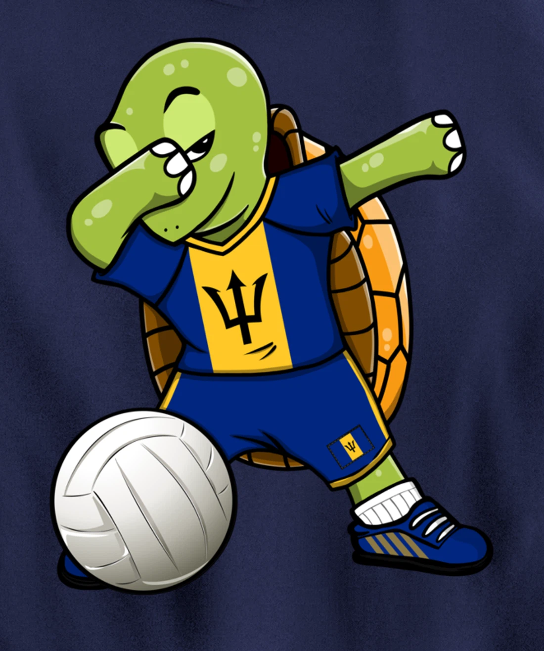 Dabbing Turtle Barbados Volleyball Fans Jersey Sport Flag Pullover Hoodie