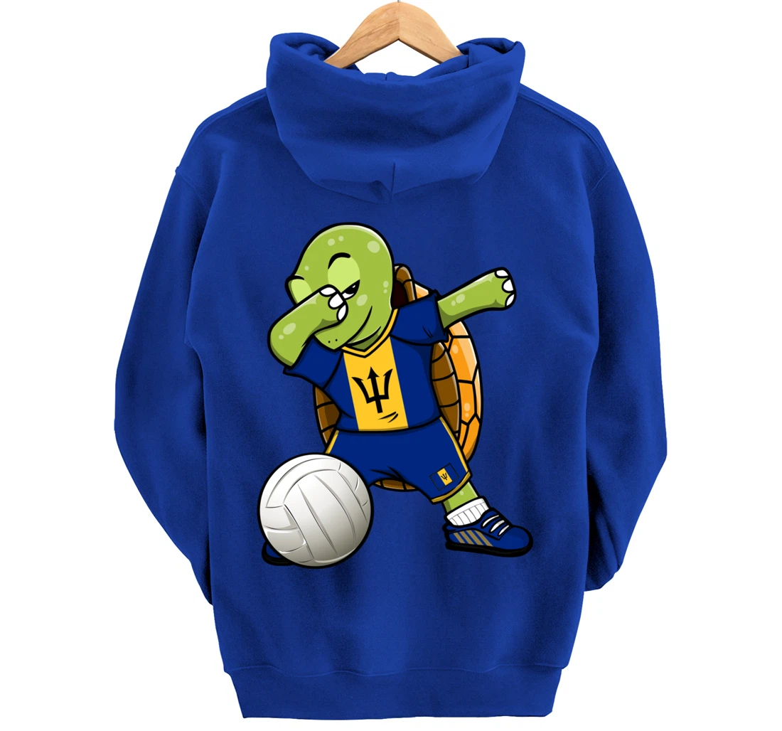 Dabbing Turtle Barbados Volleyball Fans Jersey Sport Flag Pullover Hoodie