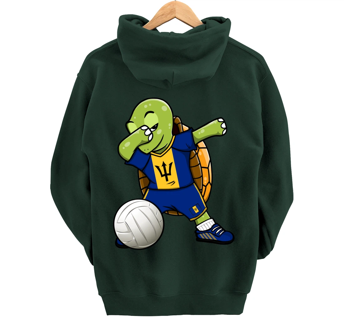 Dabbing Turtle Barbados Volleyball Fans Jersey Sport Flag Pullover Hoodie