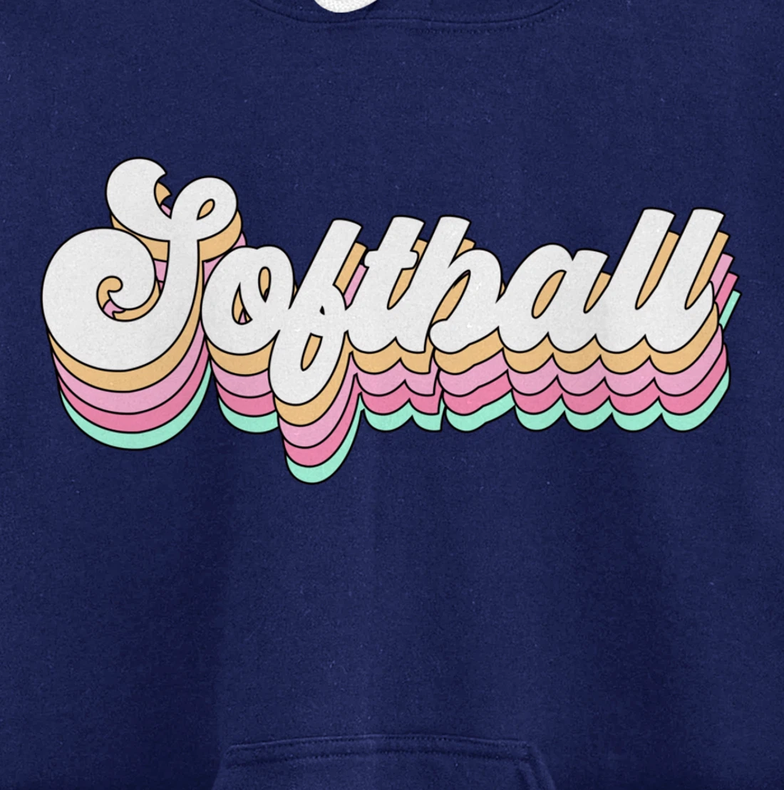 Cute Softball Player Gift for Teen Girls Teenager Retro 70s Pullover Hoodie