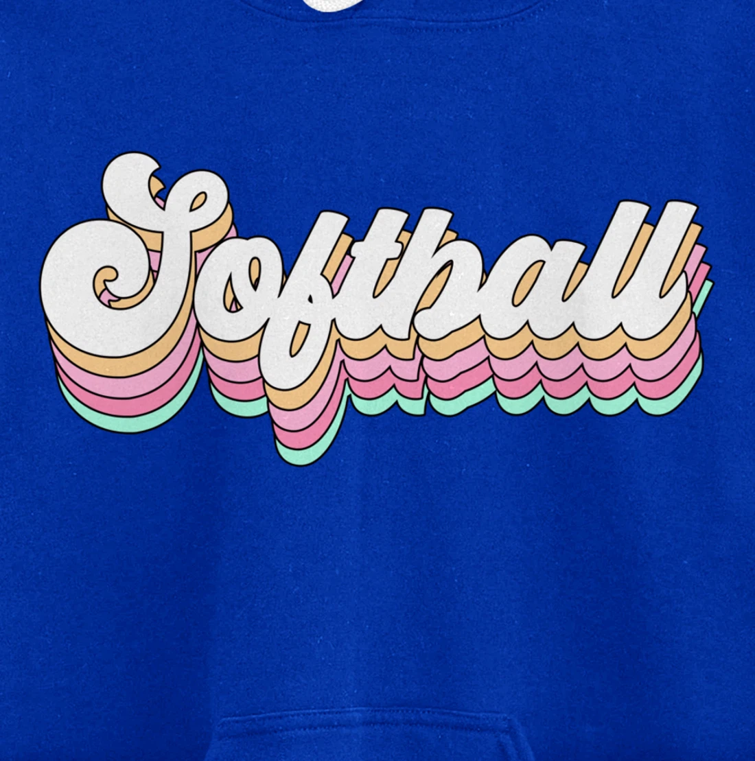 Cute Softball Player Gift for Teen Girls Teenager Retro 70s Pullover Hoodie
