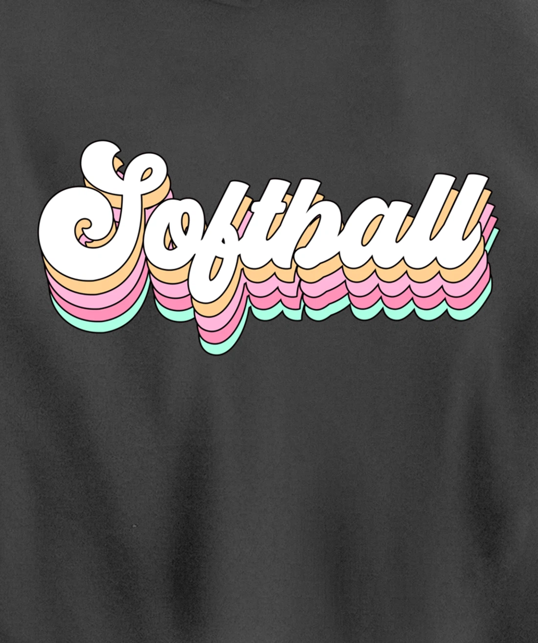 Cute Softball Player Gift for Teen Girls Teenager Retro 70s Pullover Hoodie