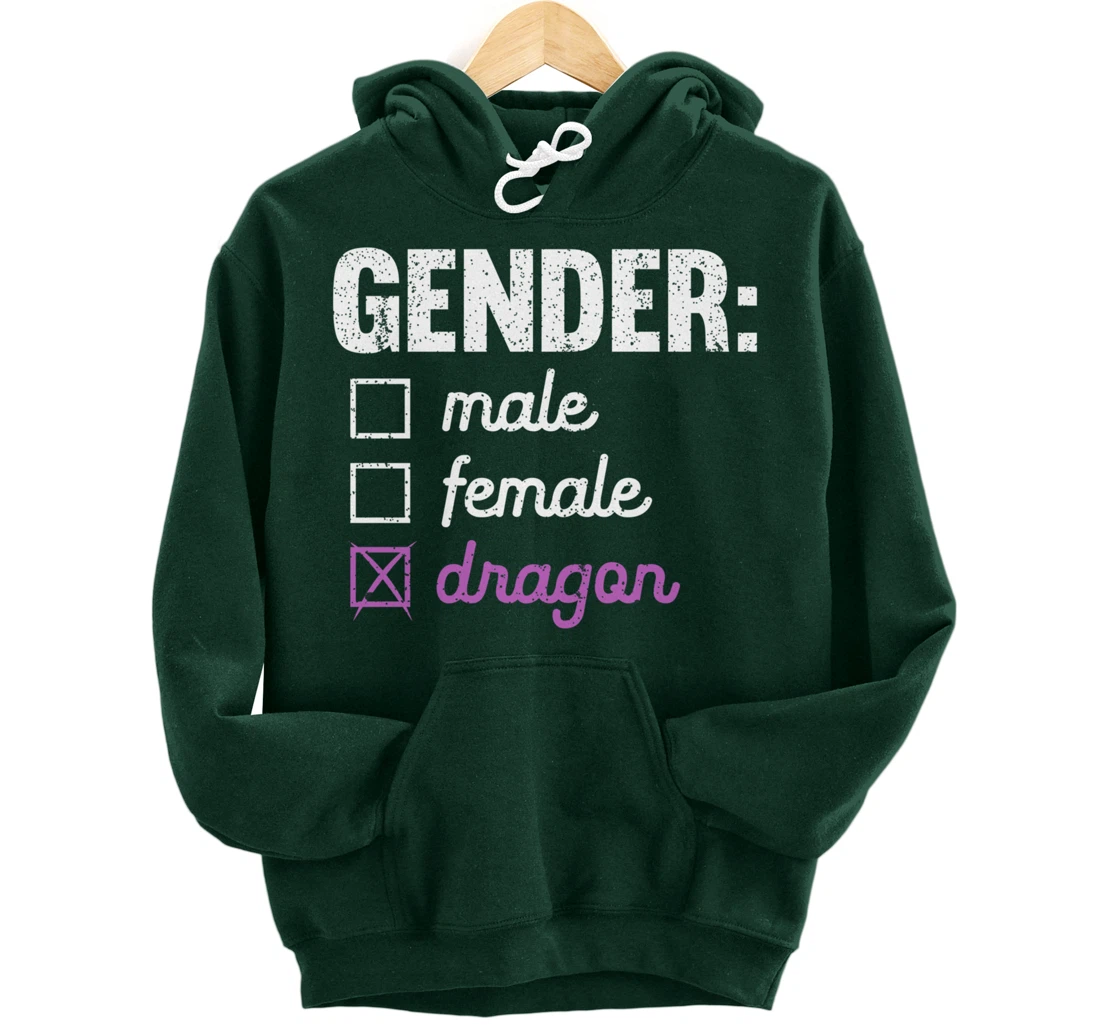 Gender Male Female Dragon Funny Genderfluid Nonbinary Gift Pullover Hoodie