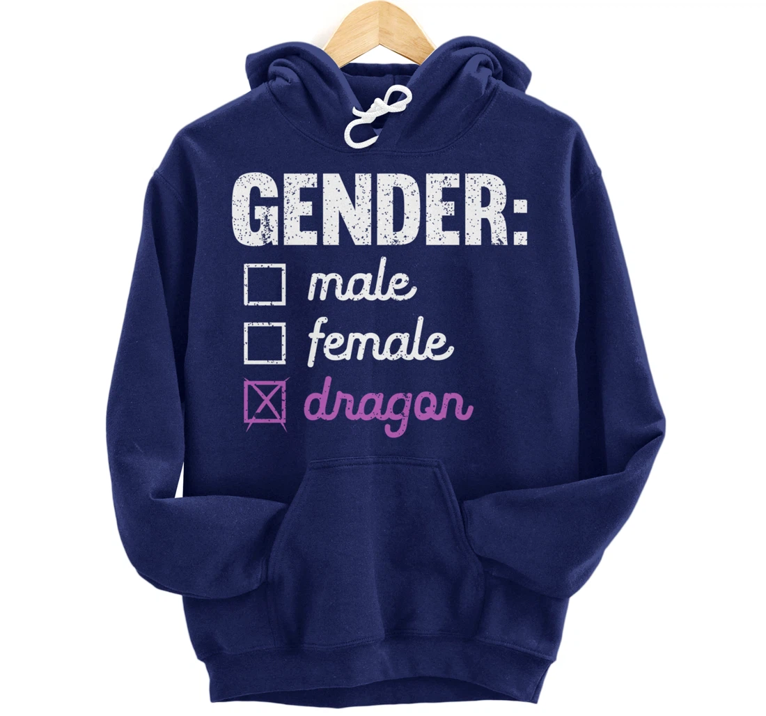 Gender Male Female Dragon Funny Genderfluid Nonbinary Gift Pullover Hoodie