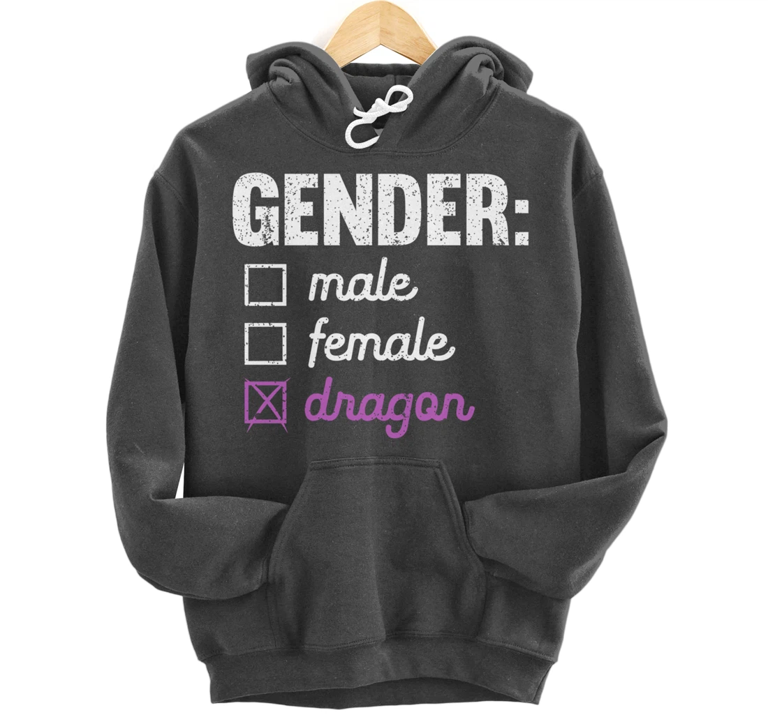 Gender Male Female Dragon Funny Genderfluid Nonbinary Gift Pullover Hoodie