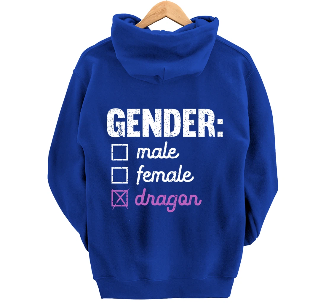 Gender Male Female Dragon Funny Genderfluid Nonbinary Gift Pullover Hoodie