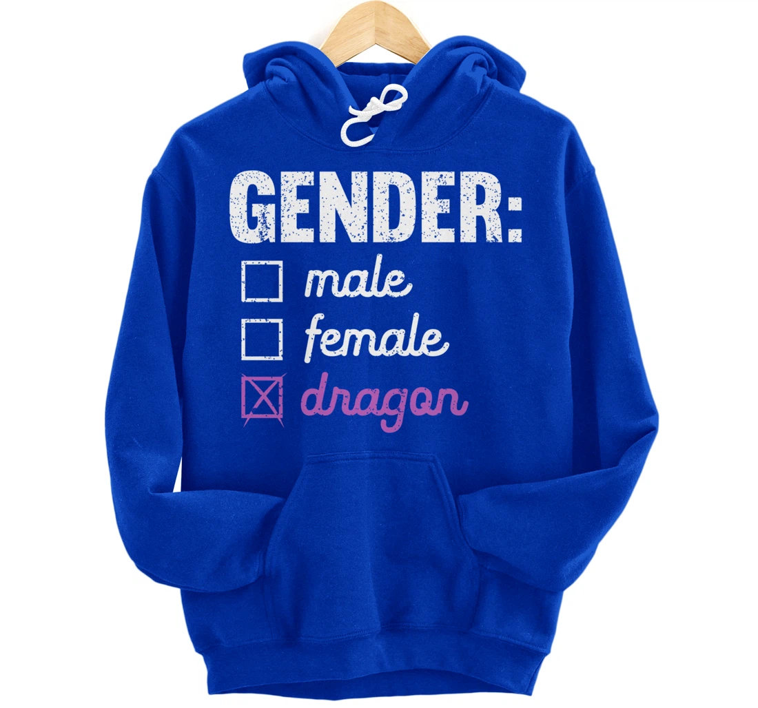 Gender Male Female Dragon Funny Genderfluid Nonbinary Gift Pullover Hoodie
