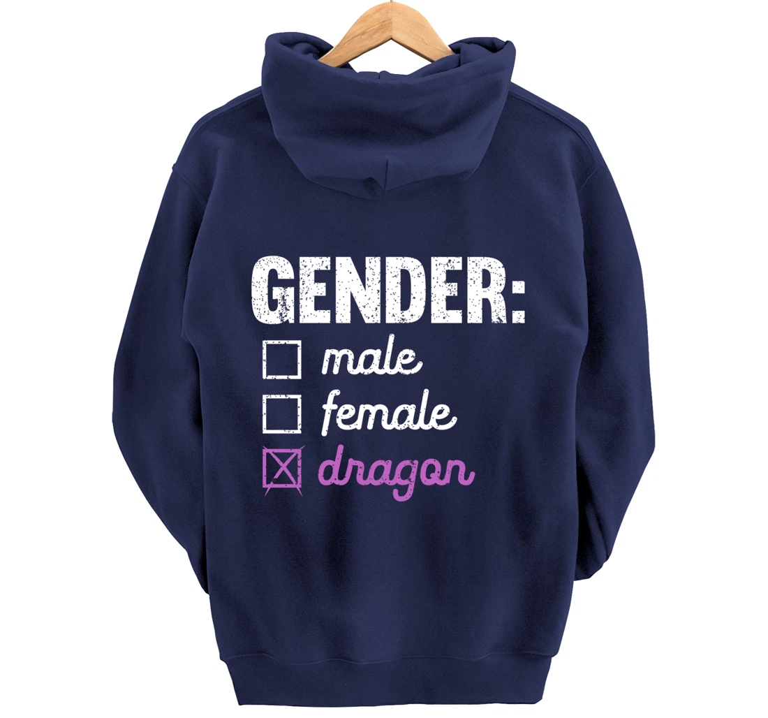 Gender Male Female Dragon Funny Genderfluid Nonbinary Gift Pullover Hoodie