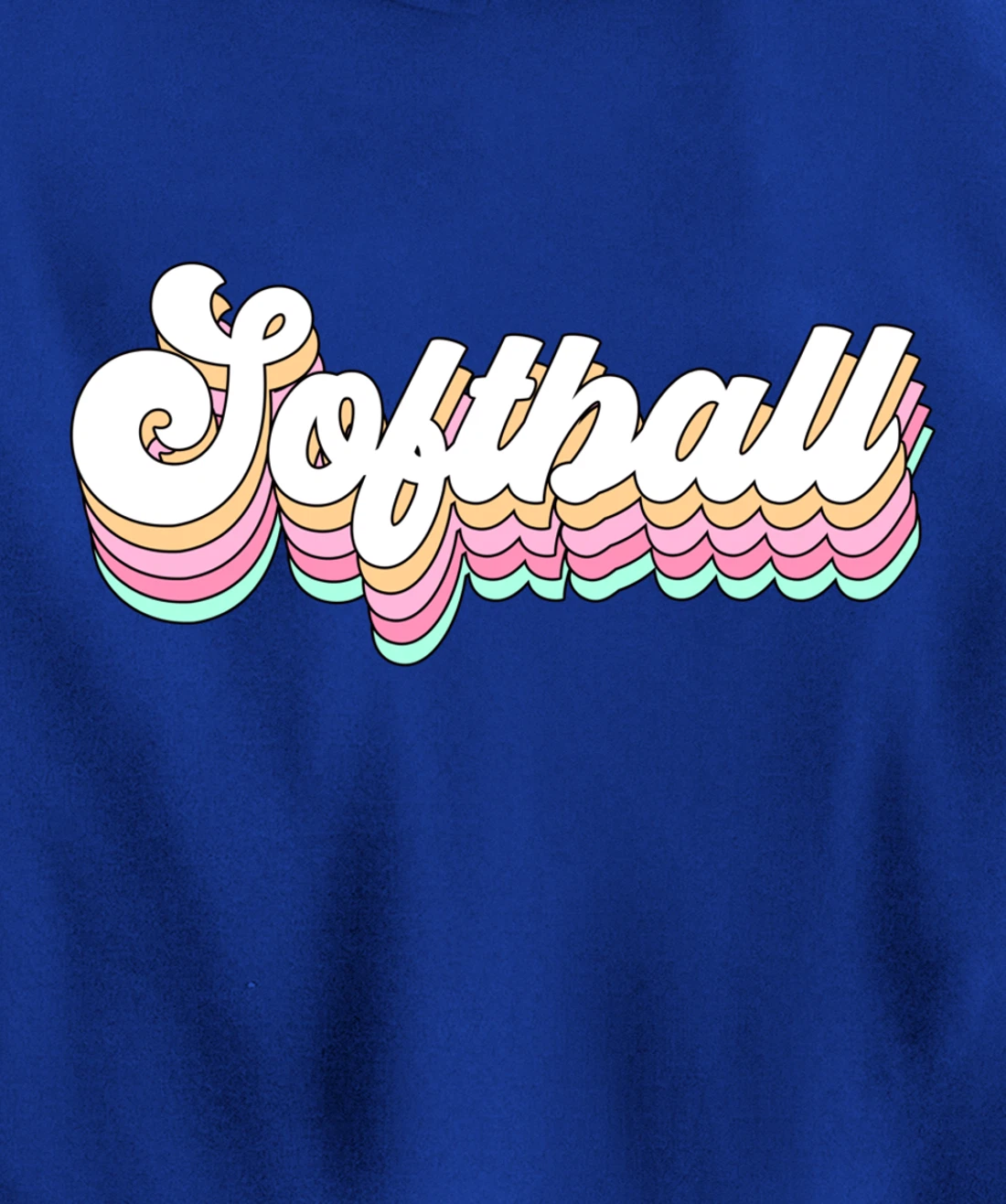 Cute Softball Player Gift for Teen Girls Teenager Retro 70s Pullover Hoodie