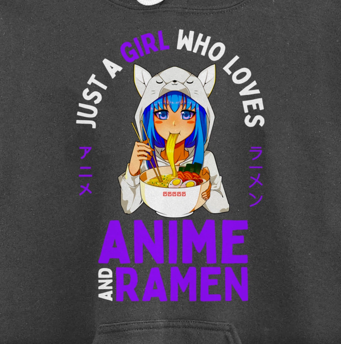 Just a Girl Who Loves Anime and Ramen Women Teen Girls Gift Pullover Hoodie