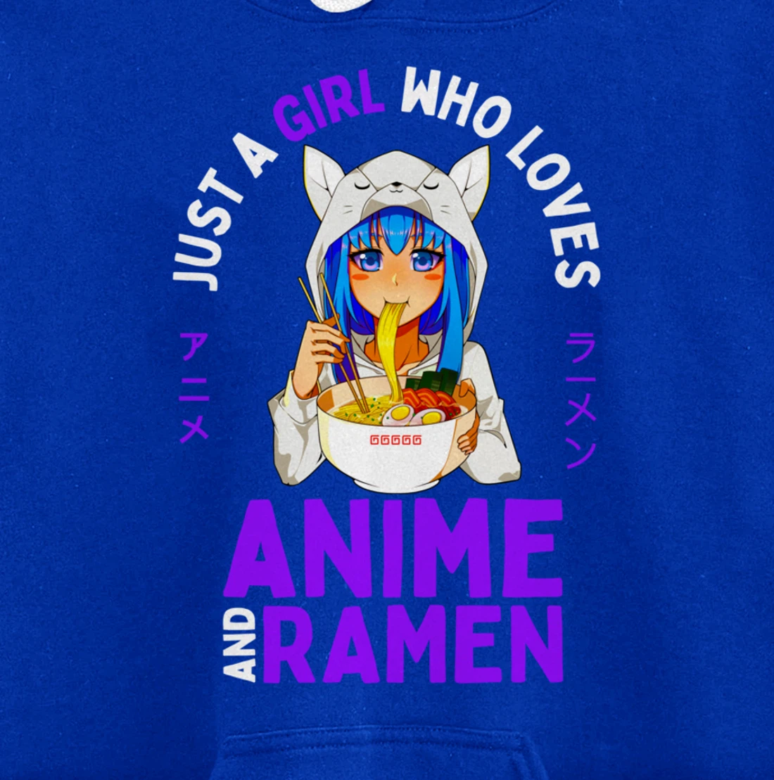 Just a Girl Who Loves Anime and Ramen Women Teen Girls Gift Pullover Hoodie