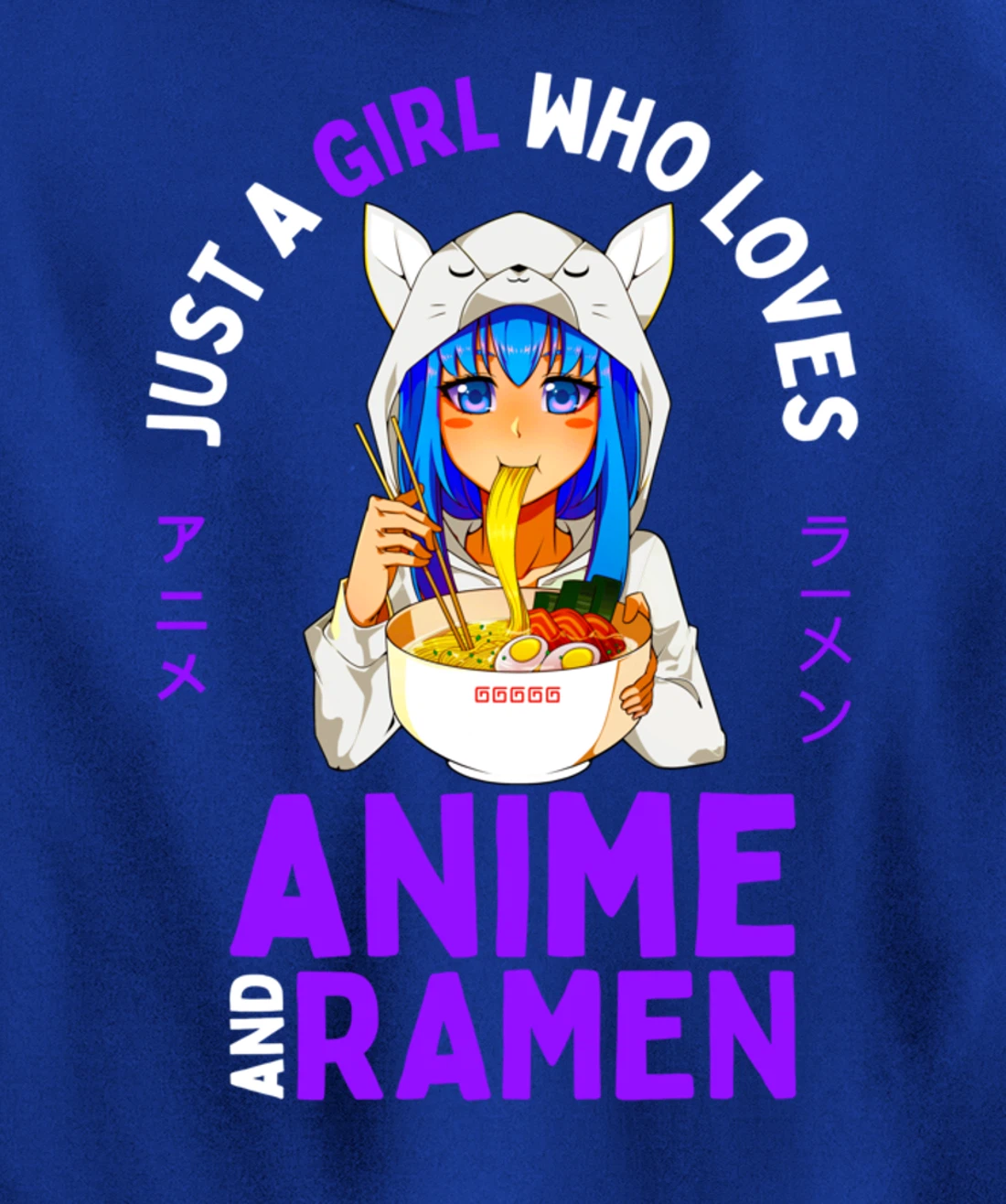 Just a Girl Who Loves Anime and Ramen Women Teen Girls Gift Pullover Hoodie