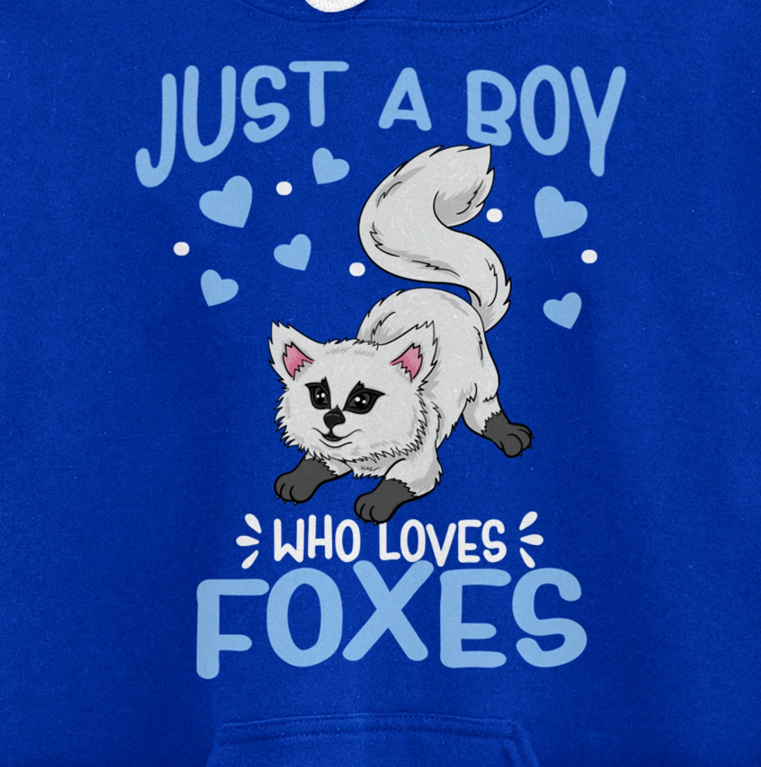 Just A Boy Who Loves Foxes Cute Arctic Baby Fox Pullover Hoodie