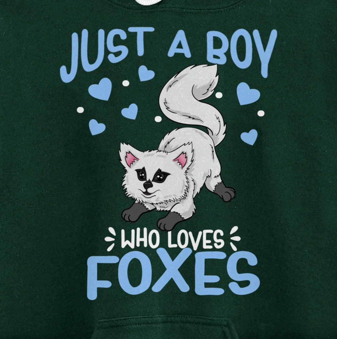 Just A Boy Who Loves Foxes Cute Arctic Baby Fox Pullover Hoodie