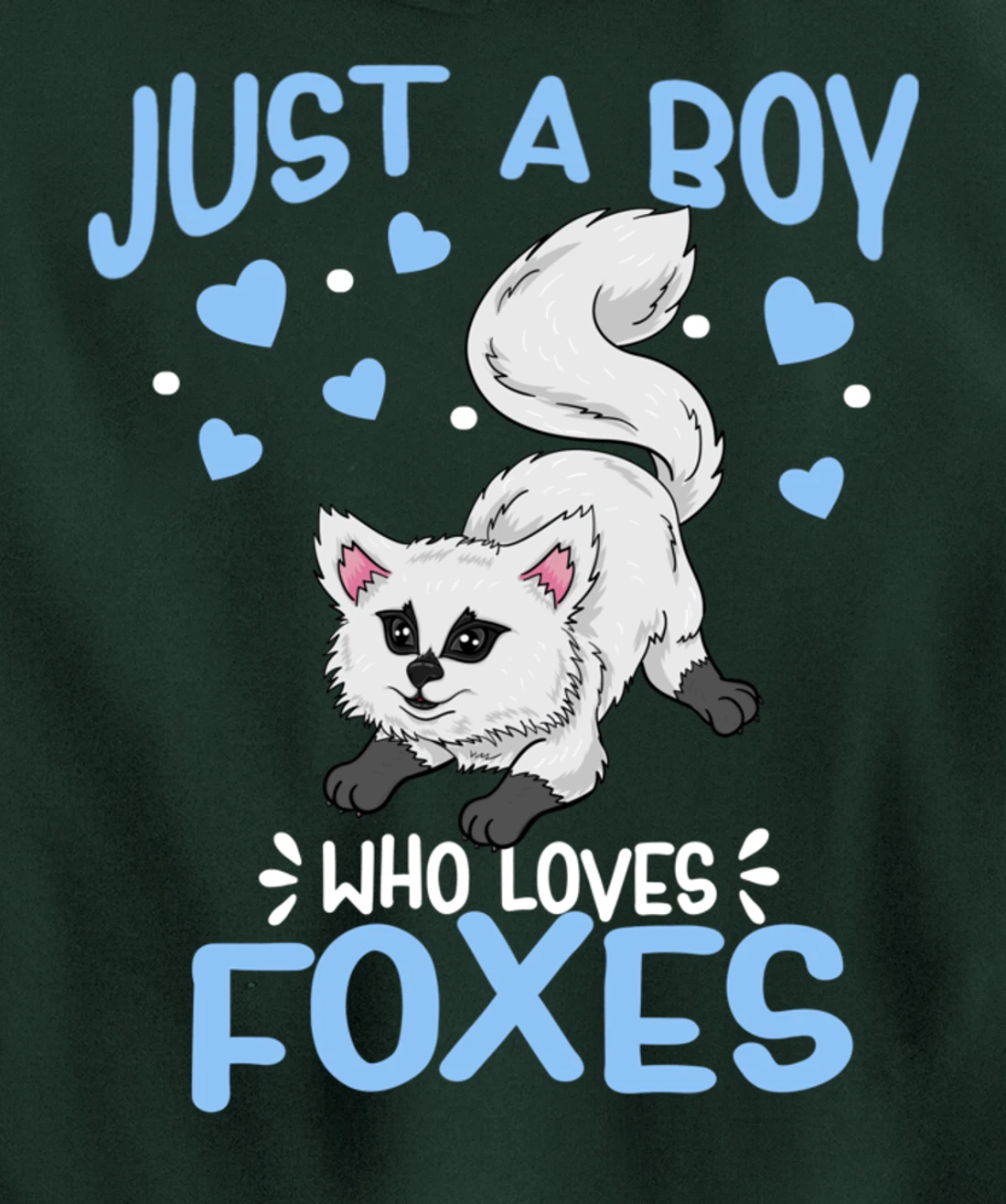 Just A Boy Who Loves Foxes Cute Arctic Baby Fox Pullover Hoodie