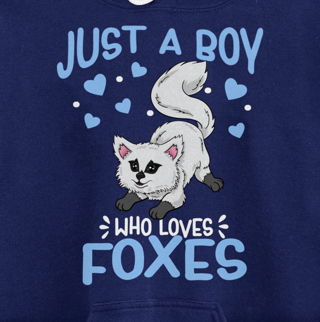 Just A Boy Who Loves Foxes Cute Arctic Baby Fox Pullover Hoodie