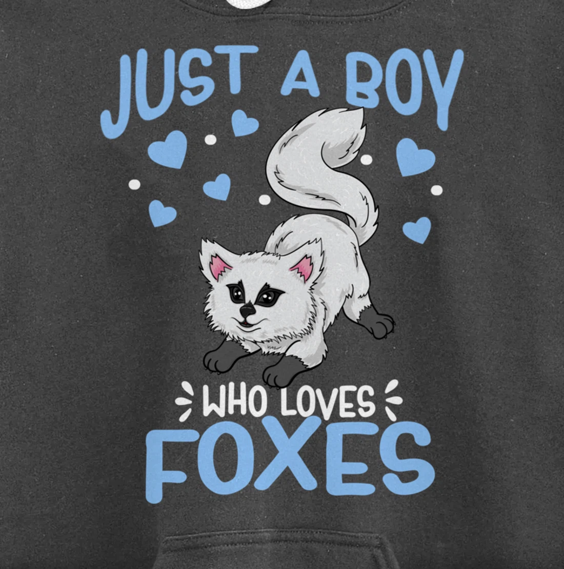 Just A Boy Who Loves Foxes Cute Arctic Baby Fox Pullover Hoodie