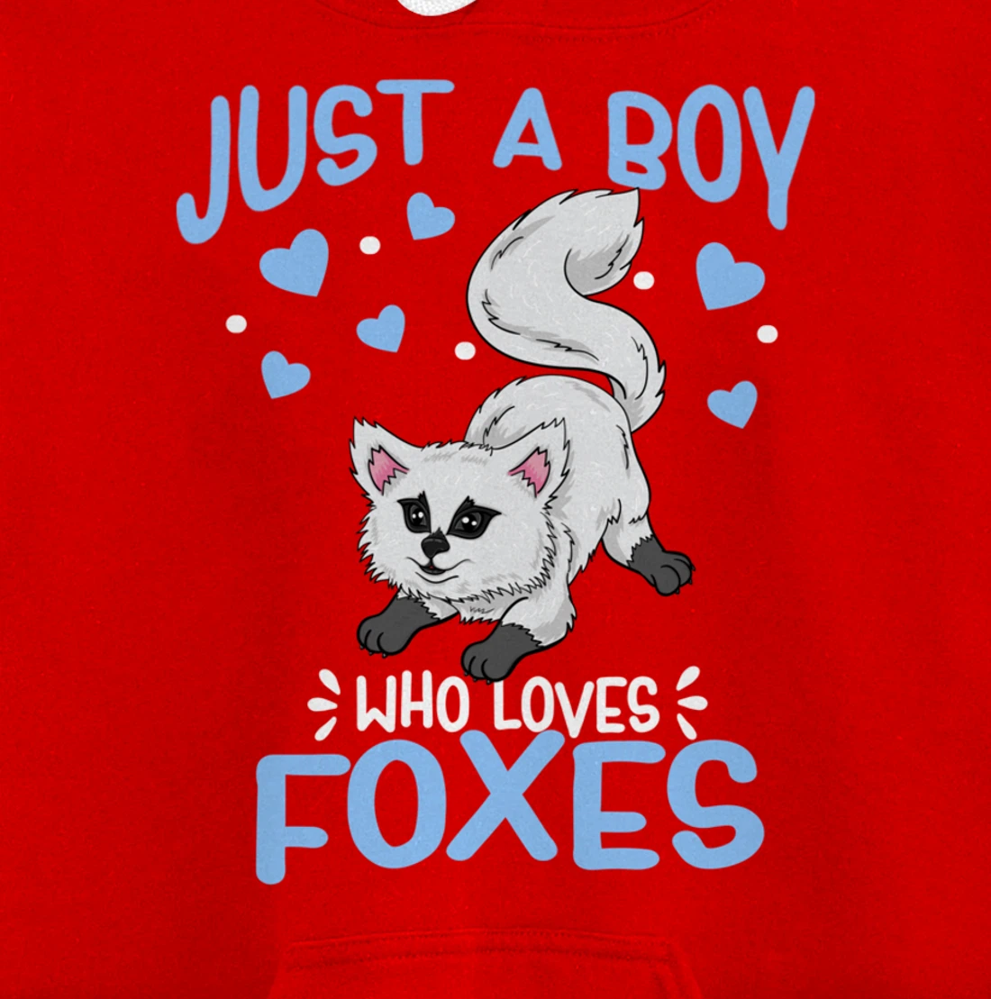 Just A Boy Who Loves Foxes Cute Arctic Baby Fox Pullover Hoodie