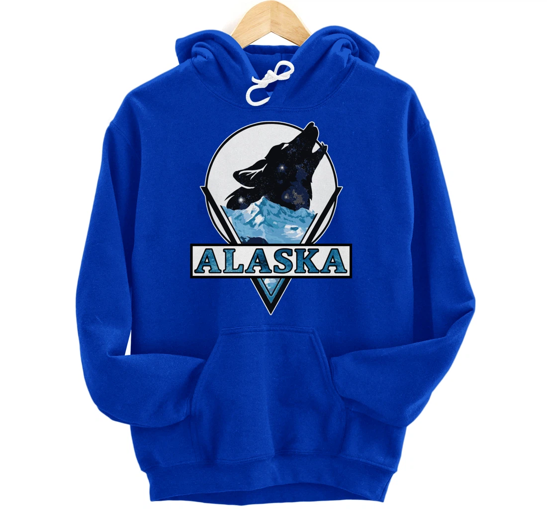 Alaska blue mountain ice wolf art cool souvenir Pullover Hoodie