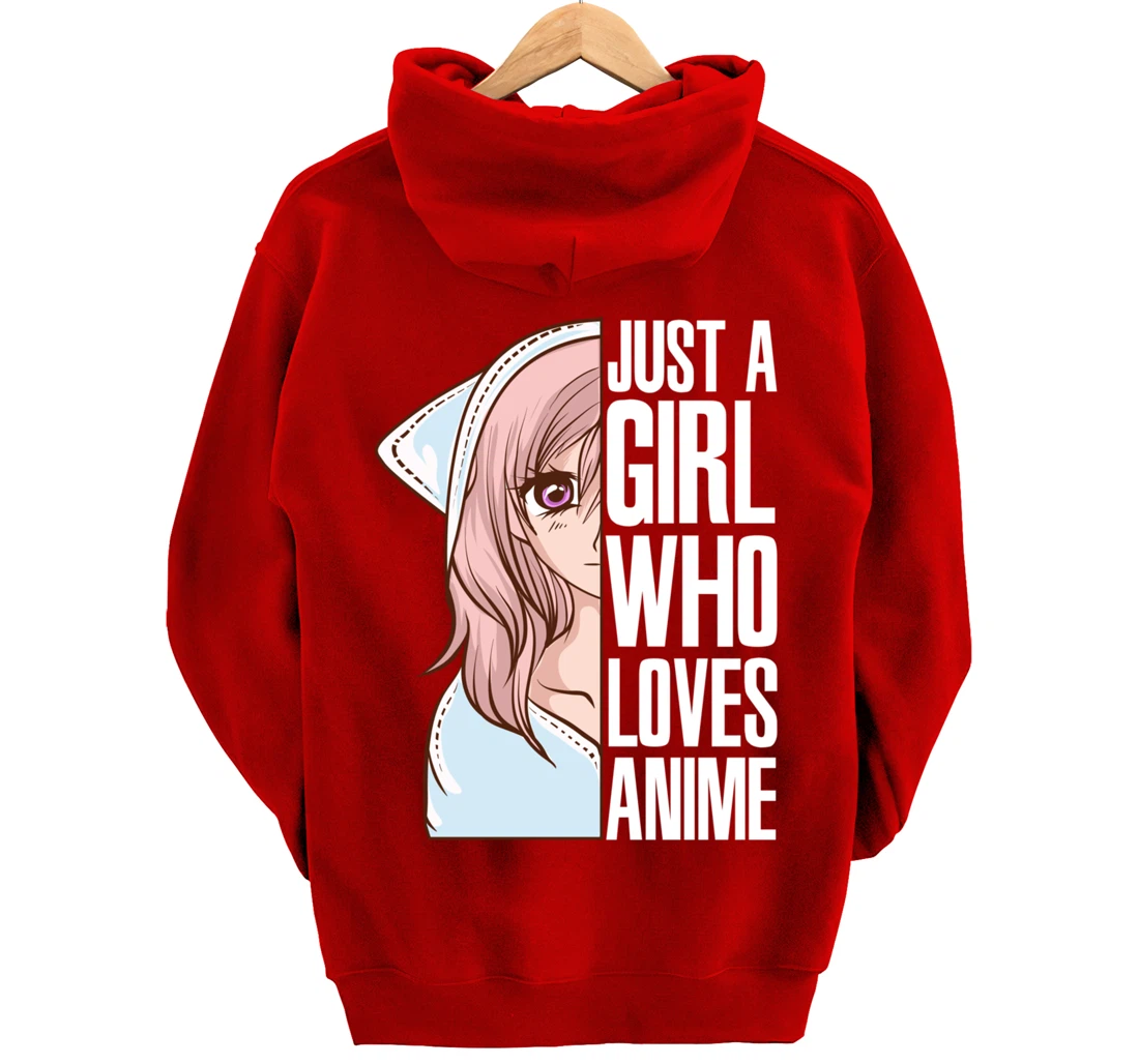 Just A Girl Who Loves Anime Anime Is Life - Anime Girl Pullover Hoodie