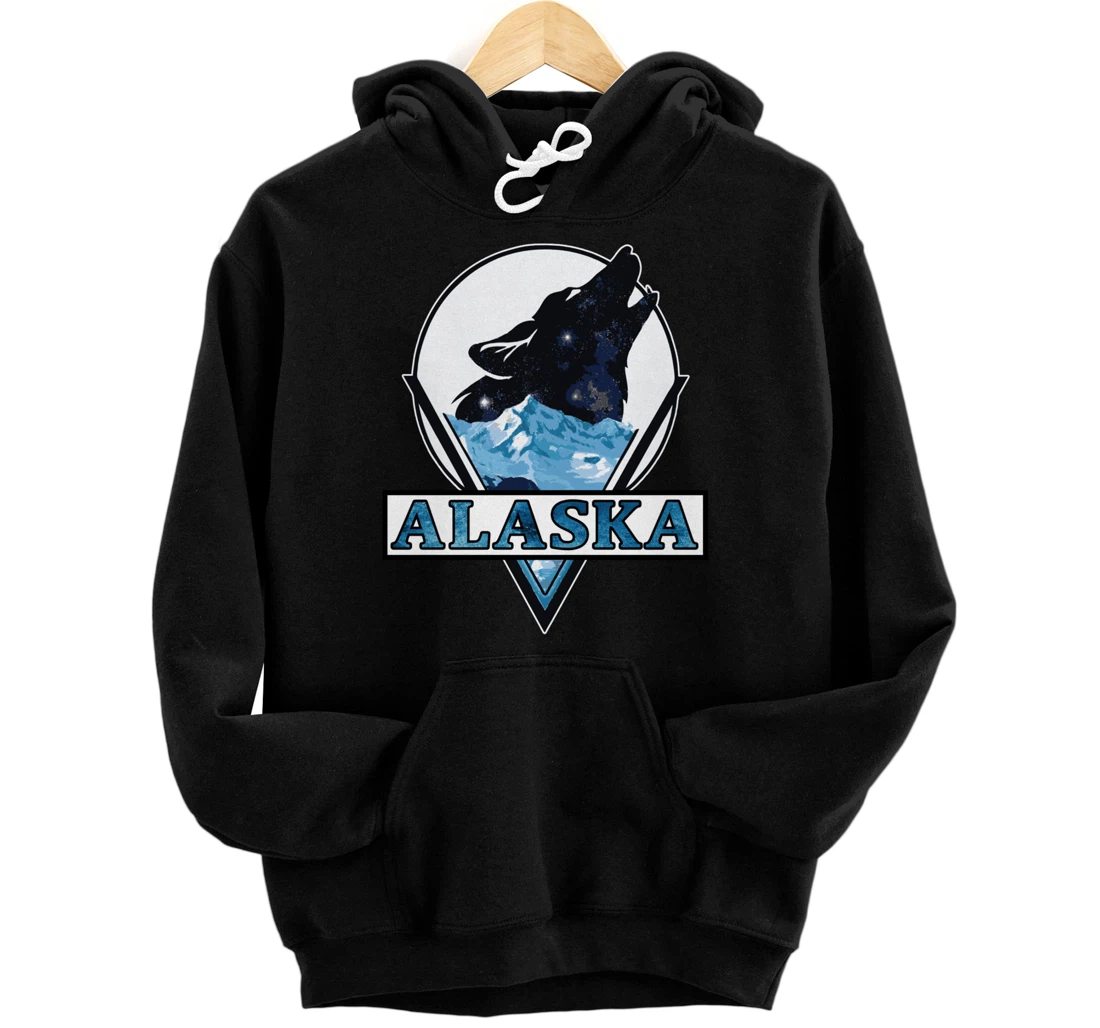 Alaska blue mountain ice wolf art cool souvenir Pullover Hoodie